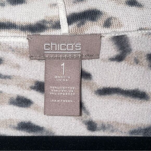 Chico's Size M Cardigan Boho Paisley Animal Print Open Front - Picture 4 of 7